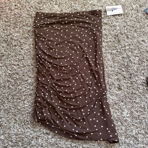 B-Wear Brown Polka Dot Skirt Size Large Womens
